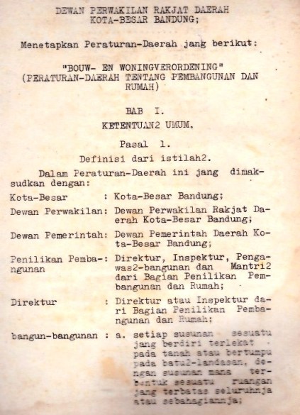 Peraturan Panduan Pendirian Bangunan Bandung Zaman Kolonial